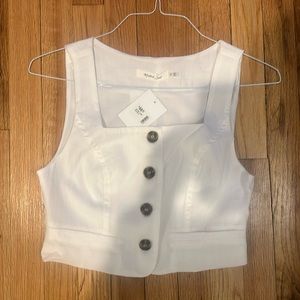 White linen vest